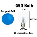 5 Pack Pure White LED G50 Globe Bulbs