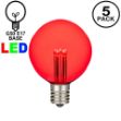 5 Pack Red LED G50 Globe Bulbs