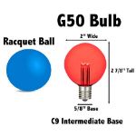 5 Pack Red LED G50 Globe Bulbs