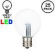 Pure White LED G50 Globe Bulbs - 25pk