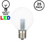 Pure White LED G50 Globe Bulbs - 25pk