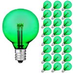 Green - G40 - Glass LED Replacement Bulbs - 25 Pack