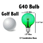 Green - G40 - Glass LED Replacement Bulbs - 25 Pack