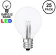 Pure White - G40 - Glass LED Replacement Bulbs - 25 Pack