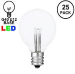 Pure White - G40 - Glass LED Replacement Bulbs - 25 Pack