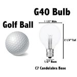 Pure White - G40 - Glass LED Replacement Bulbs - 25 Pack