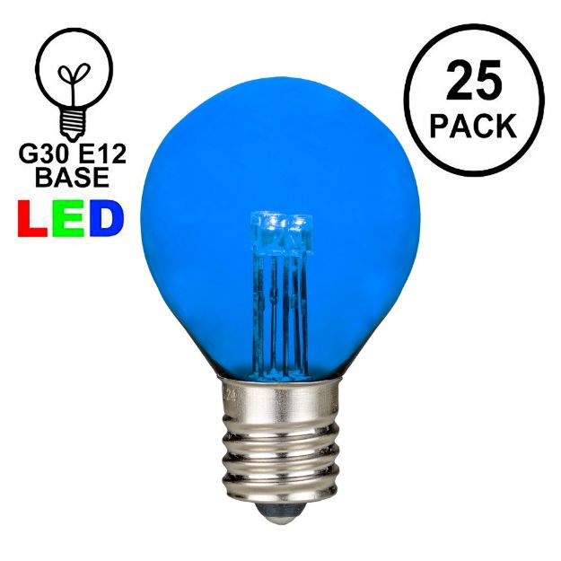 Blue - G30 Glass LED Replacement Bulbs - 25 Pack
