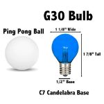 Blue - G30 Glass LED Replacement Bulbs - 25 Pack