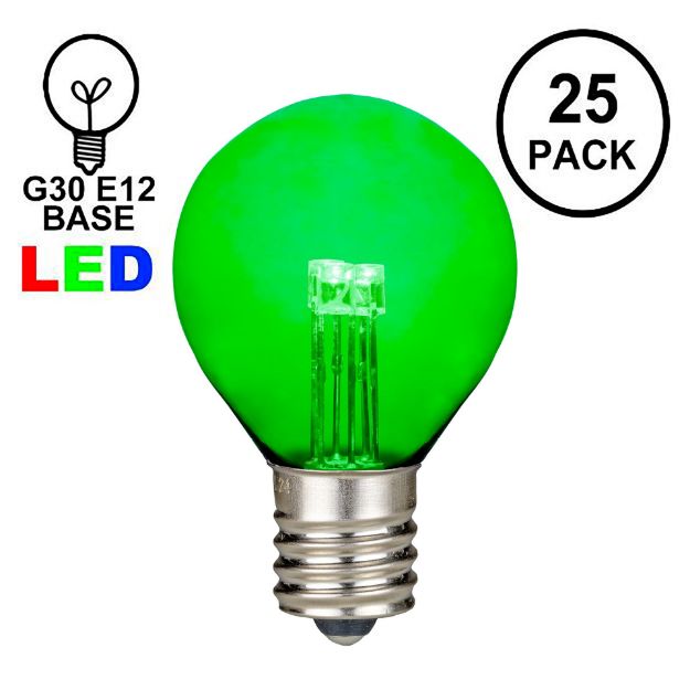 Green - G30 Glass LED Replacement Bulbs - 25 Pack
