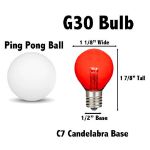 Red - G30 Glass LED Replacement Bulbs - 25 Pack