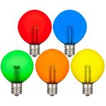 Multi Colored LED G50 Globe Bulbs - 25pk