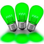 Green S14 LED Medium Base e26 Bulbs w/ 9 LEDs - 25pk