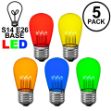 5 Pack Multi S14 LED Medium Base e26 Bulbs w/ 9 LEDs