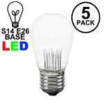 5 Pack Pure White S14 LED Medium Base e26 Bulbs w/ 9 LEDs