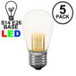 5 Pack Warm White S14 LED Medium Base e26 Bulbs w/ 9 LEDs