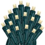 Commercial Grade Wide Angle 50 LED Warm White 17' Long on Green Wire