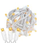 Commercial Grade Wide Angle 50 LED Amber 25' Long White Wire