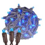 Commercial Grade Wide Angle 50 LED Blue 25' Long on Brown Wire