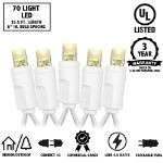 Commercial Grade Wide Angle 70 LED Warm White 35.5' Long on White Wire