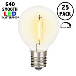 Warm White - G40 - Plastic Filament LED Replacement Bulbs - 25 Pack