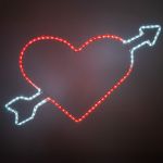 34" Arrow Heart LED Rope Light Motif