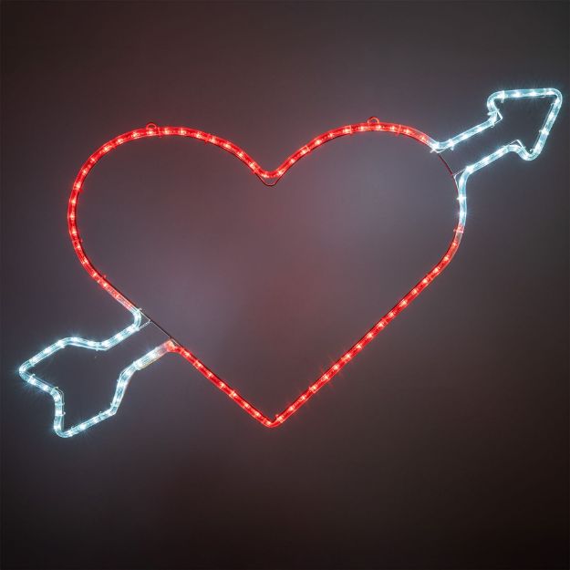 34" Arrow Heart LED Rope Light Motif