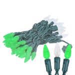 Green and White 70 LED C6 Strawberry Mini Lights Commercial Grade Green Wire
