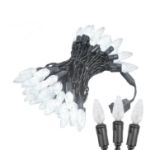 Pure White 70 LED C6 Strawberry Mini Lights Commercial Grade Black Wire