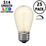 Frosted Warm White S14 LED Plastic Filament Medium Base e26 Bulbs  - 25pk