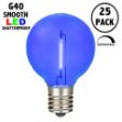 Blue - G40 - Plastic Filament LED Replacement Bulbs - 25 Pack