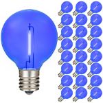 Blue - G40 - Plastic Filament LED Replacement Bulbs - 25 Pack