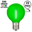 Green - G40 - Plastic Filament LED Replacement Bulbs - 25 Pack