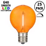 Orange - G40 - Plastic Filament LED Replacement Bulbs - 25 Pack