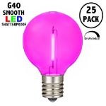 Pink - G40 - Plastic Filament LED Replacement Bulbs - 25 Pack