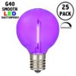 Purple - G40 - Plastic Filament LED Replacement Bulbs - 25 Pack