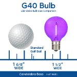 Purple - G40 - Plastic Filament LED Replacement Bulbs - 25 Pack