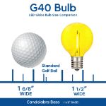 Yellow - G40 - Plastic Filament LED Replacement Bulbs - 25 Pack