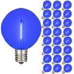 Blue LED G50 Plastic Filament LED Globe Bulbs - 25pk