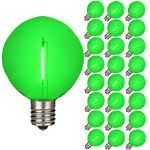 Green LED G50 Plastic Filament LED Globe Bulbs - 25pk