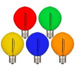 Multi LED G50 Plastic Filament LED Globe Bulbs - 25pk