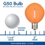 Orange LED G50 Plastic Filament LED Globe Bulbs - 25pk