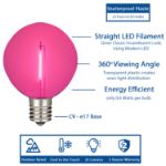 Pink LED G50 Plastic Filament LED Globe Bulbs - 25pk
