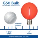 Rainbow Color LED G50 Plastic Filament LED Globe Bulbs - 25pk