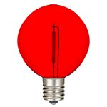Red LED G50 Plastic Filament LED Globe Bulbs - 25pk