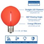 Red LED G50 Plastic Filament LED Globe Bulbs - 25pk