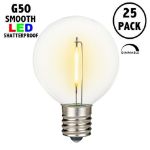 Warm White LED G50 Plastic Filament LED Globe Bulbs - 25pk