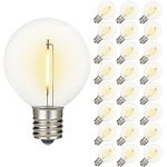 Warm White LED G50 Plastic Filament LED Globe Bulbs - 25pk