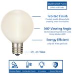 Frosted Warm White LED G50 Plastic Filament LED Globe Bulbs - 25pk