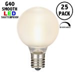 Frosted White - G40 - Plastic Filament LED Replacement Bulbs - 25 Pack