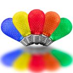 Multi Color Diamond Faceted S14 LED Medium Base - 25pk